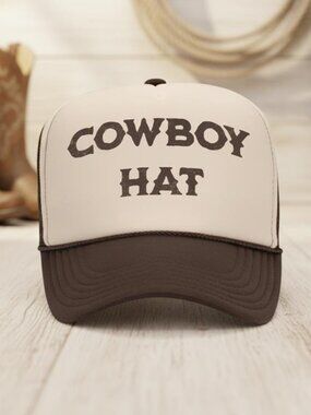 Cowboy Hat Printed Foam Trucker Cap Black Otto Snapback Made in USA Vintage Styl